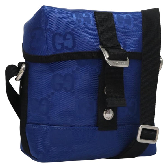 GUCCI GG Canvas Shoulder Bag Blue 643858 Auth 114858AV