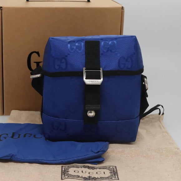 GUCCI GG Canvas Shoulder Bag Blue 643858 Auth 114858AV