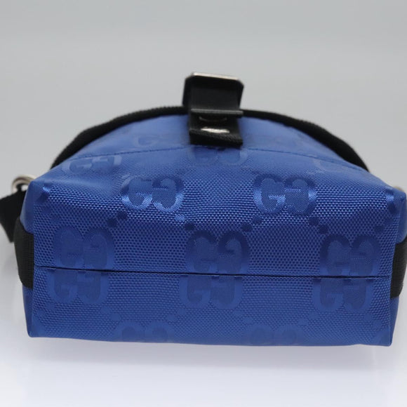 GUCCI GG Canvas Shoulder Bag Blue 643858 Auth 114858AV