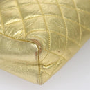 CHANEL Chain Shoulder Bag Leather Gold CC Auth 114863-11