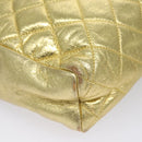 CHANEL Chain Shoulder Bag Leather Gold CC Auth 114863-13