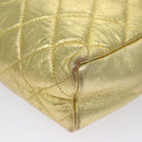 CHANEL Chain Shoulder Bag Leather Gold CC Auth 114863-14