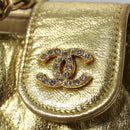 CHANEL Chain Shoulder Bag Leather Gold CC Auth 114863-15