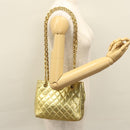 CHANEL Chain Shoulder Bag Leather Gold CC Auth 114863-27