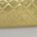 CHANEL Chain Shoulder Bag Leather Gold CC Auth 114863-4