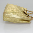 CHANEL Chain Shoulder Bag Leather Gold CC Auth 114863-5