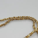 CHANEL Chain Shoulder Bag Leather Gold CC Auth 114863-9