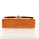 CHANEL Matelasse Chain Shoulder Bag Enamel Orange CC Auth 114864-15