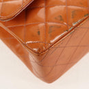 CHANEL Matelasse Chain Shoulder Bag Enamel Orange CC Auth 114864-16