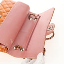 CHANEL Matelasse Chain Shoulder Bag Enamel Orange CC Auth 114864-20