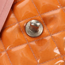 CHANEL Matelasse Chain Shoulder Bag Enamel Orange CC Auth 114864-24