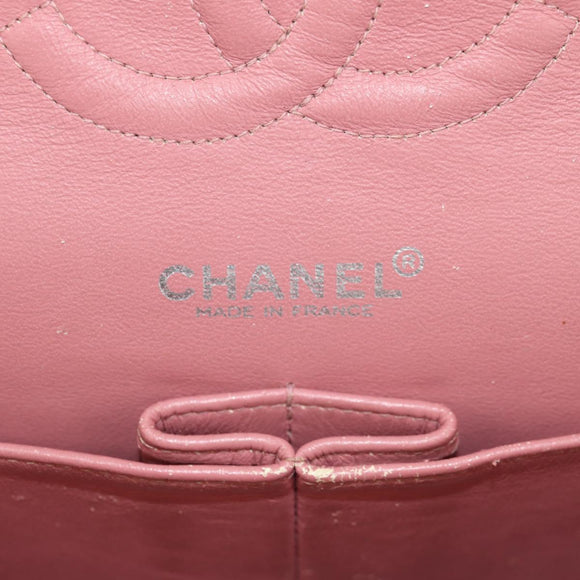 CHANEL Matelasse Chain Shoulder Bag Enamel Orange CC Auth 114864