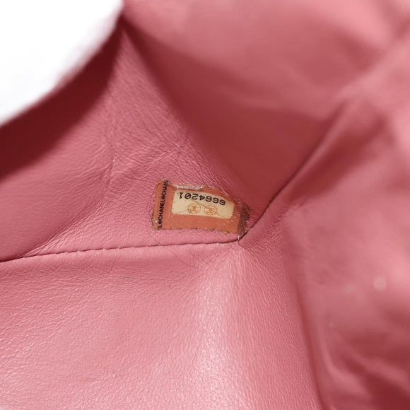 CHANEL Matelasse Chain Shoulder Bag Enamel Orange CC Auth 114864