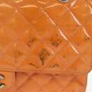 CHANEL Matelasse Chain Shoulder Bag Enamel Orange CC Auth 114864-2