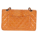 CHANEL Matelasse Chain Shoulder Bag Enamel Orange CC Auth 114864-3