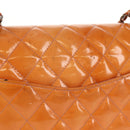 CHANEL Matelasse Chain Shoulder Bag Enamel Orange CC Auth 114864-4