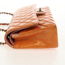 CHANEL Matelasse Chain Shoulder Bag Enamel Orange CC Auth 114864-6