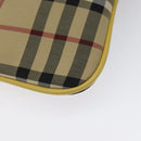 BURBERRY Nova Check Shoulder Bag Canvas Beige Gold Auth 114865-16