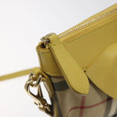 BURBERRY Nova Check Shoulder Bag Canvas Beige Gold Auth 114865-10