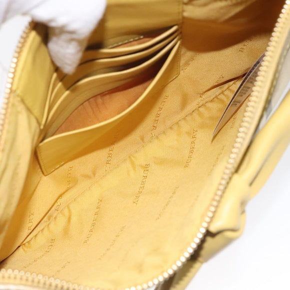 BURBERRY Nova Check Shoulder Bag Canvas Beige Gold Auth 114865