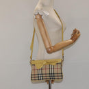 BURBERRY Nova Check Shoulder Bag Canvas Beige Gold Auth 114865-21