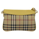 BURBERRY Nova Check Shoulder Bag Canvas Beige Gold Auth 114865-2