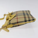 BURBERRY Nova Check Shoulder Bag Canvas Beige Gold Auth 114865-4