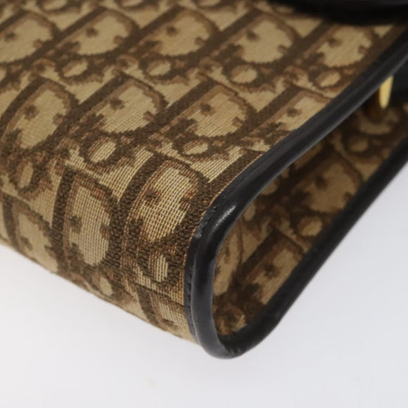 Christian Dior Trotter Canvas Shoulder Bag Brown Auth 114870