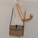 Christian Dior Trotter Canvas Shoulder Bag Brown Auth 114870-21