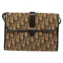 Christian Dior Trotter Canvas Shoulder Bag Brown Auth 114870-13