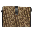 Christian Dior Trotter Canvas Shoulder Bag Brown Auth 114870-2