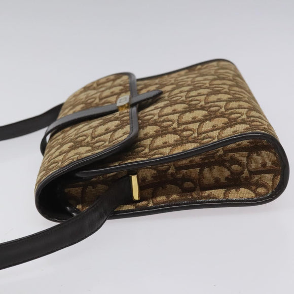 Christian Dior Trotter Canvas Shoulder Bag Brown Auth 114870
