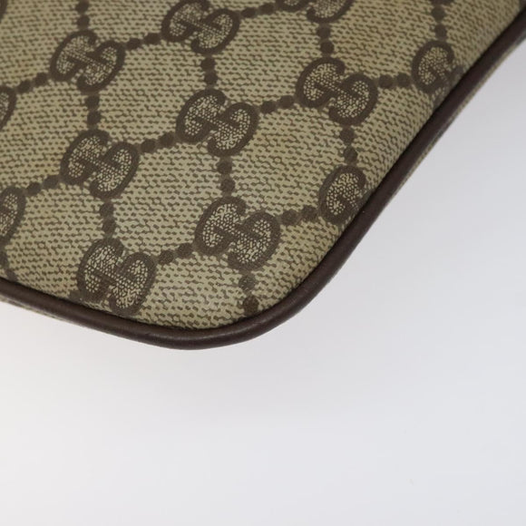 GUCCI GG Supreme Web Sherry Line Bag PVC Beige Gold Red 904 02 047 Auth 114872