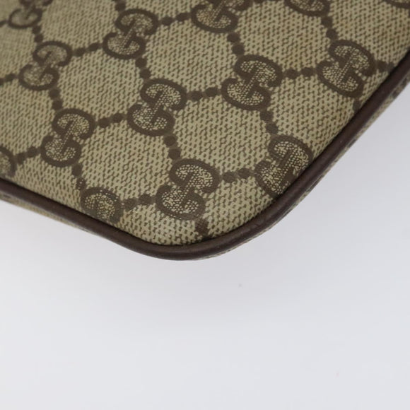 GUCCI GG Supreme Web Sherry Line Bag PVC Beige Gold Red 904 02 047 Auth 114872