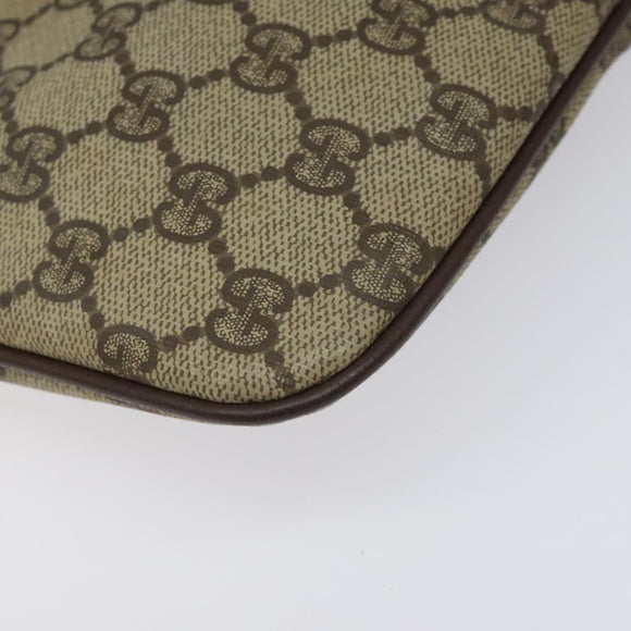 GUCCI GG Supreme Web Sherry Line Bag PVC Beige Gold Red 904 02 047 Auth 114872