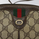 GUCCI GG Supreme Web Sherry Line Bag PVC Beige Gold Red 904 02 047 Auth 114872-14