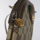 GUCCI GG Supreme Web Sherry Line Bag PVC Beige Gold Red 904 02 047 Auth 114872-15