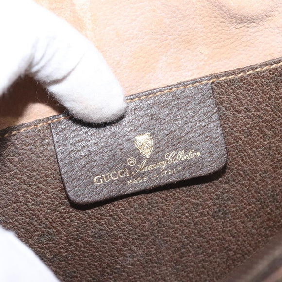 GUCCI GG Supreme Web Sherry Line Bag PVC Beige Gold Red 904 02 047 Auth 114872