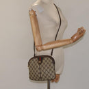 GUCCI GG Supreme Web Sherry Line Bag PVC Beige Gold Red 904 02 047 Auth 114872-22