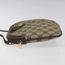 GUCCI GG Supreme Web Sherry Line Bag PVC Beige Gold Red 904 02 047 Auth 114872-5