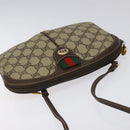 GUCCI GG Supreme Web Sherry Line Bag PVC Beige Gold Red 904 02 047 Auth 114872-6