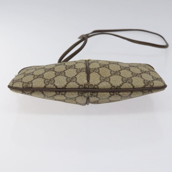 GUCCI GG Supreme Web Sherry Line Bag PVC Beige Gold Red 904 02 047 Auth 114872