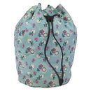 Miu Miu Pouch Nylon Light Blue Silver Auth 114880-1