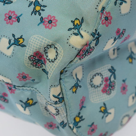 Miu Miu Pouch Nylon Light Blue Silver Auth 114880