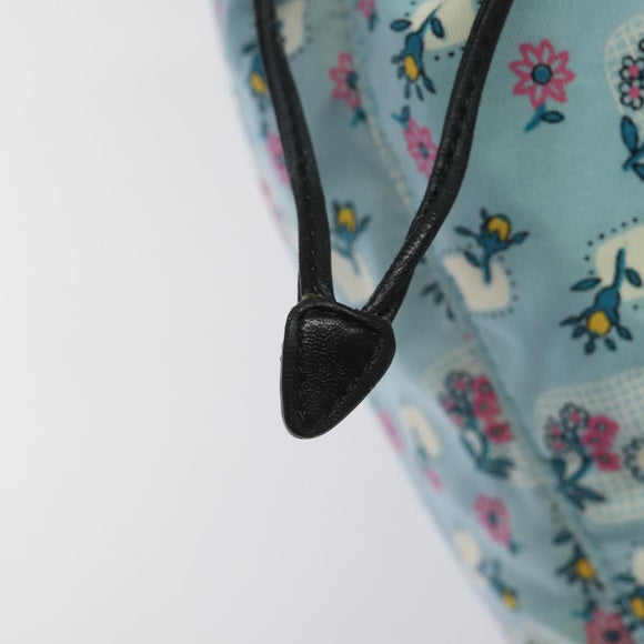 Miu Miu Pouch Nylon Light Blue Silver Auth 114880