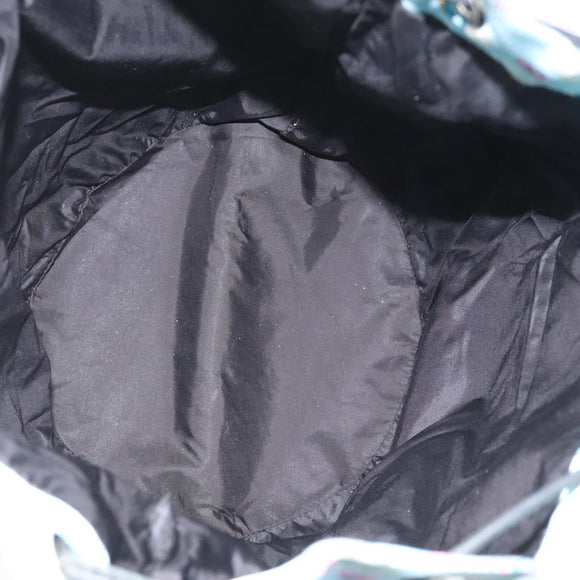 Miu Miu Pouch Nylon Light Blue Silver Auth 114880