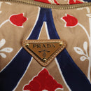 PRADA Shoulder Bag Silk Beige Gold Auth 114898V-17