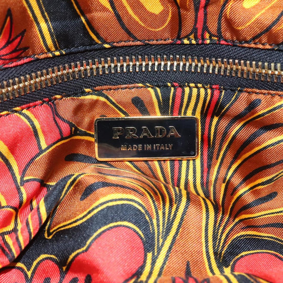 PRADA Shoulder Bag Silk Beige Gold Auth 114898V