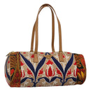 PRADA Shoulder Bag Silk Beige Gold Auth 114898V-1