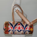 PRADA Shoulder Bag Silk Beige Gold Auth 114898V-22
